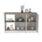 Tuhome Juniper Kitchen Island, Four Open Shelves, Two Cabinets, Light Oak/White IDB7164 - alternate 2